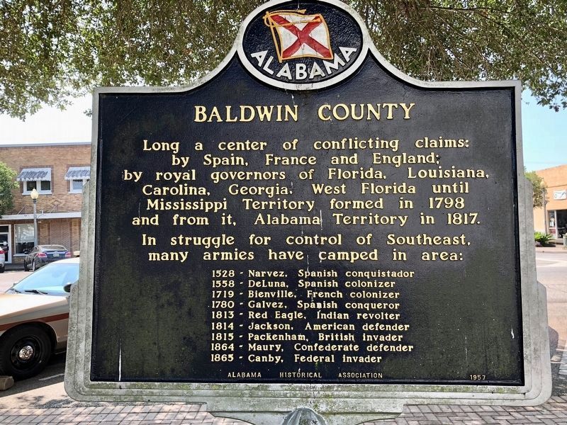 A County Older Than the State, Baldwin County Marker (reverse) image. Click for full size.