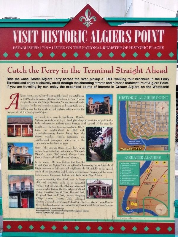 Visit Historic Algiers Point Marker image. Click for full size.