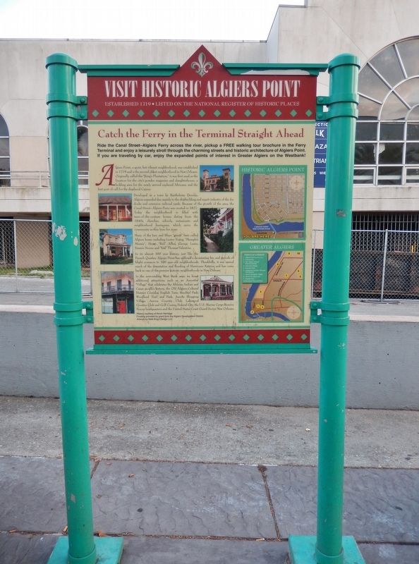 Visit Historic Algiers Point Marker (<i>tall view</i>) image. Click for full size.