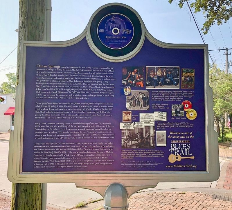 Ocean Springs Blues Marker (reverse) image. Click for full size.