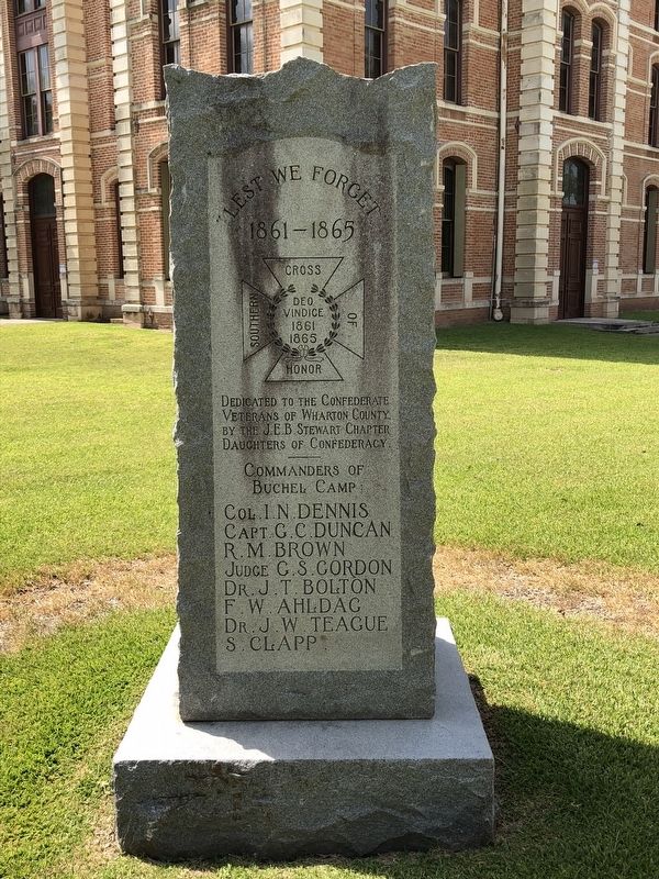 Wharton County Confederate Memorial Front. Click for full size. Wharton County Confederate Memorial Front image. Click for full size.