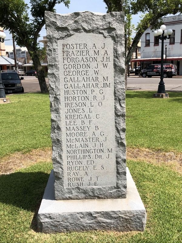 Wharton County Confederate Memorial Rear. Click for full size. Wharton County Confederate Memorial Rear image. Click for full size.