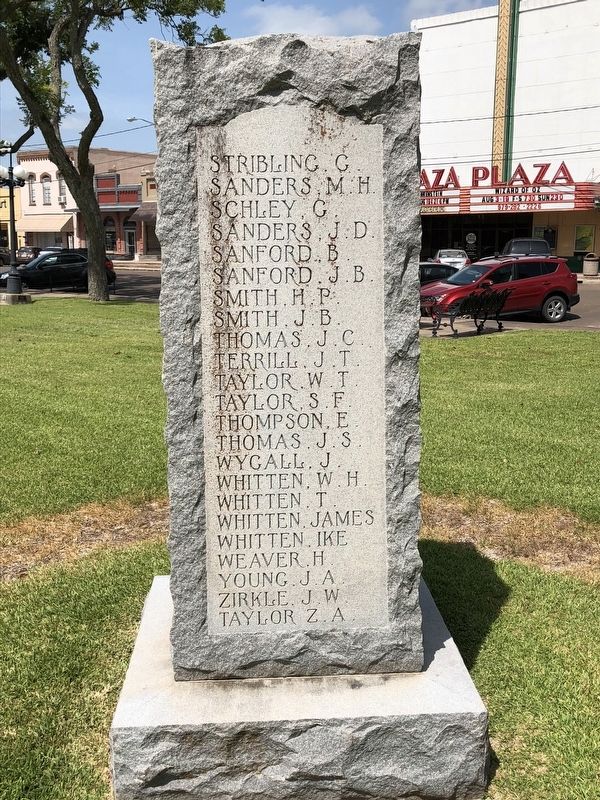 Wharton County Confederate Memorial Right. Click for full size. Wharton County Confederate Memorial Right image. Click for full size.