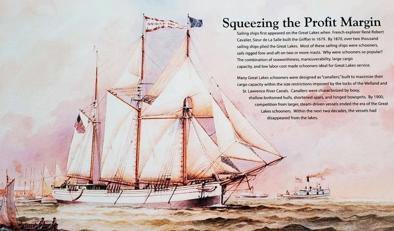 Marker detail: Artists rendition of the schooner <i>Cornelia B. Windiate</i> (1874-1875). Click for full size. Marker detail: Artists rendition of the schooner <i>Cornelia B. Windiate</i> (1874-1875) image. Click for full size.