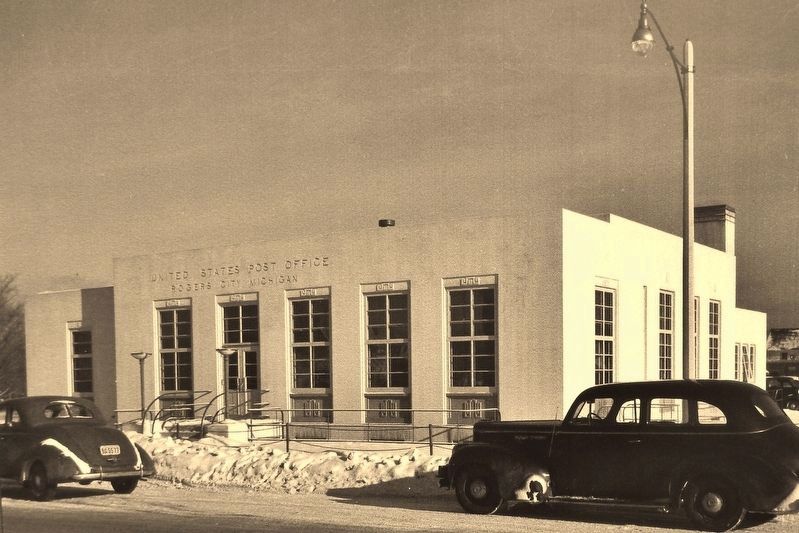 Marker detail: post office photo, circa 1940s. Click for full size. Marker detail: post office photo, circa 1940s image. Click for full size.
