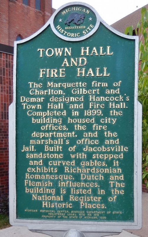 Town Hall and Fire Hall (<i>marker side 2</i>) image. Click for full size.