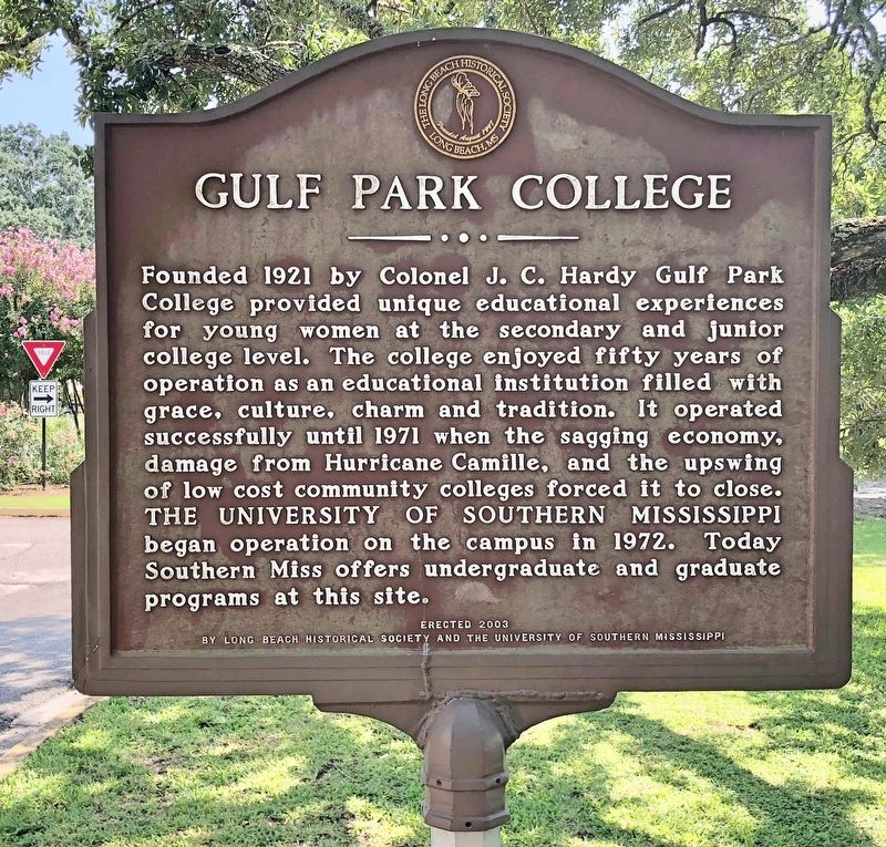 Gulf Park College Marker image. Click for full size.