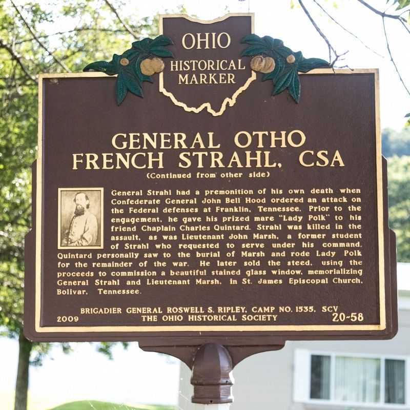 General Otho French Strahl, CSA Marker, Side Two image. Click for full size.