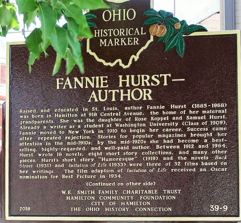 Fannie Hurst - Author side image. Click for full size.