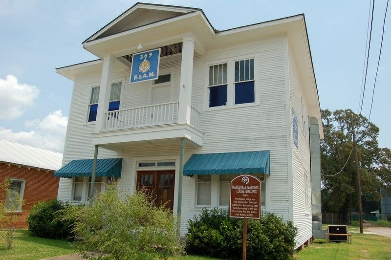 Marksville Masonic Lodge Building Marker. Click for full size. Marksville Masonic Lodge Building Marker image. Click for full size.