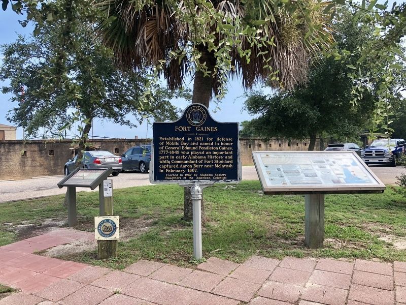 View of marker, among others, at Fort Gaines. image. Click for full size.