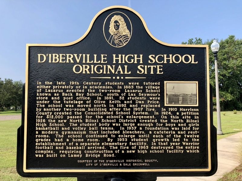 D'Iberville High School Original Site Marker image. Click for full size.