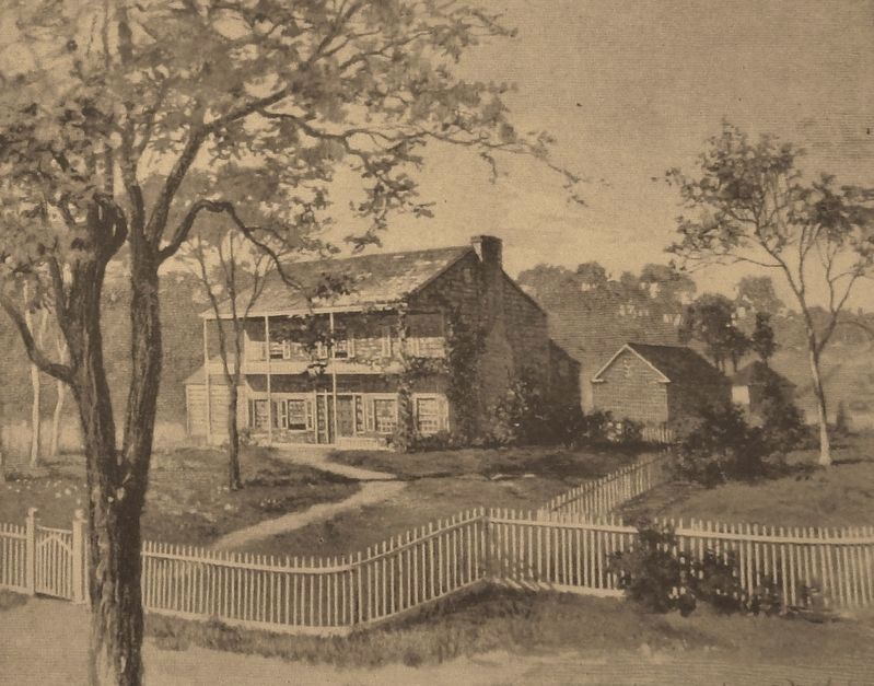 Marker detail: 1840s watercolor depicts main house as it appeared at time of Grants first visit image. Click for full size.