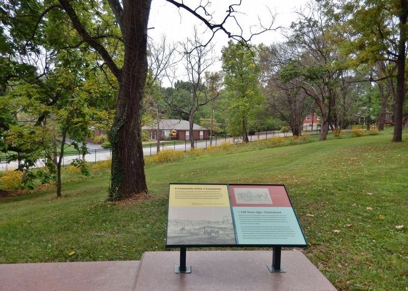 Community / Contraband Marker (<i>wide view looking west across Whitehaven Drive</i>) image. Click for full size.