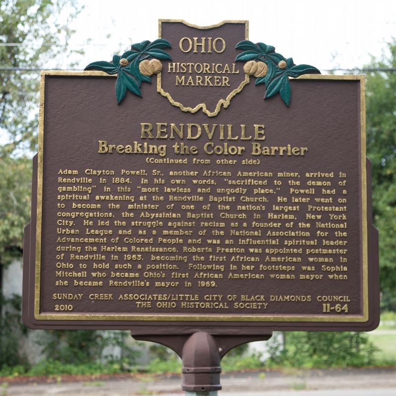 Rendville Marker, Side Two image. Click for full size.