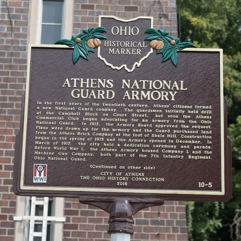 Athens National Guard Armory Marker, Side One image. Click for full size.