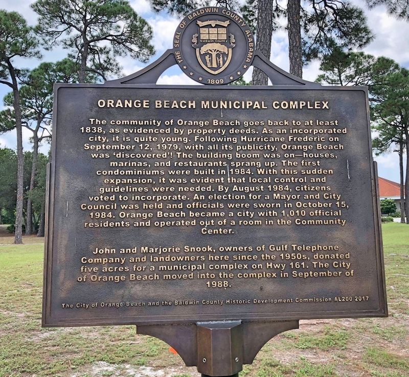 Orange Beach Municipal Complex Marker image. Click for full size.