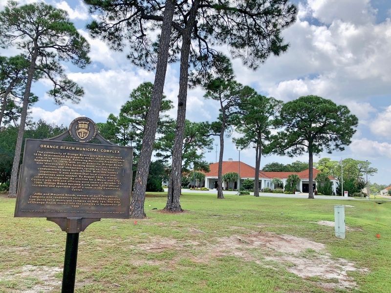 View from marker of the Orange Beach City Hall. image. Click for full size.