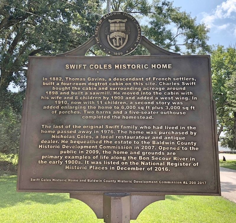 Swift Coles Historic Home Marker image. Click for full size.