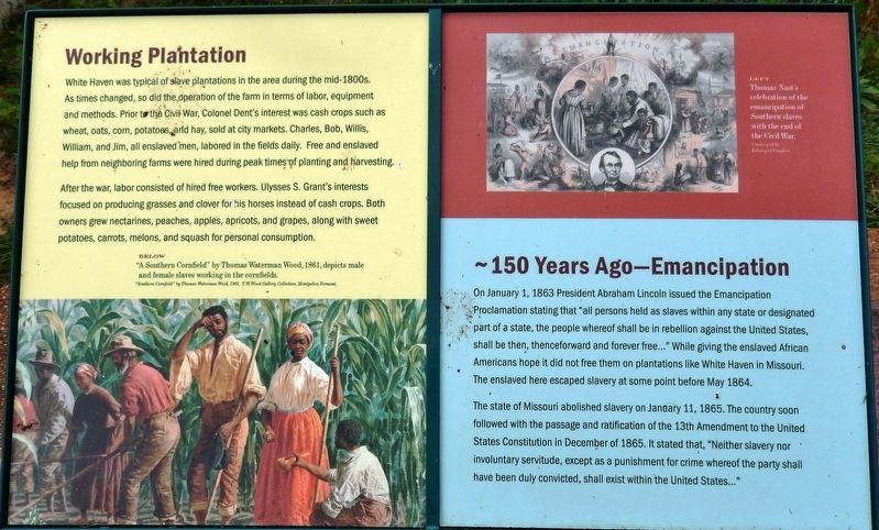 Working Plantation / Emancipation Marker image. Click for full size.