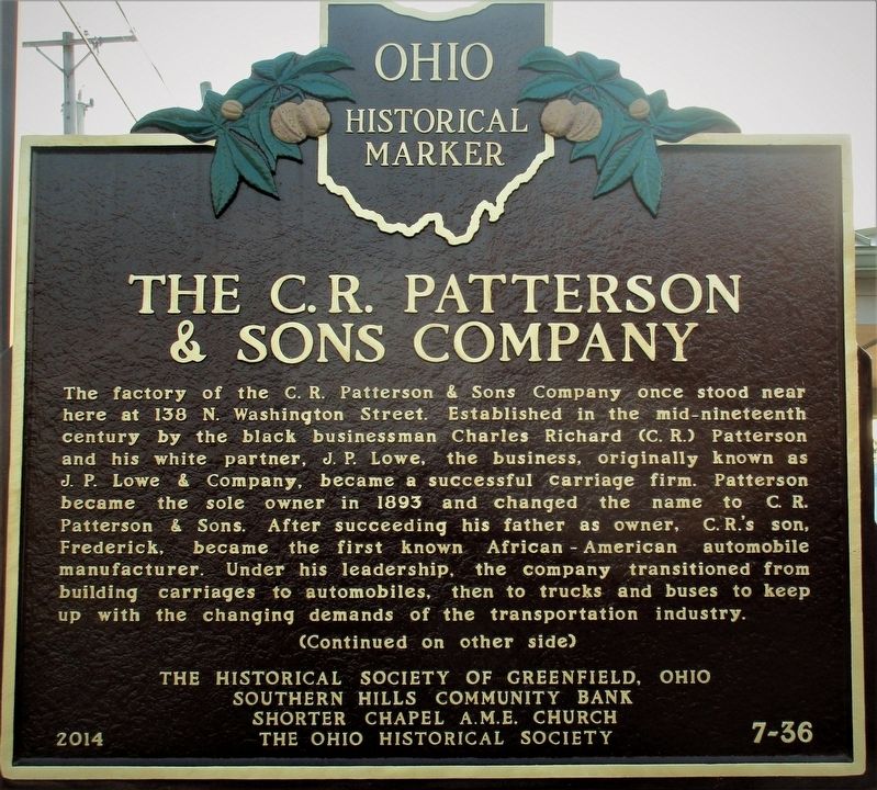 The C.R.Patterson & Sons Company Marker image. Click for full size.