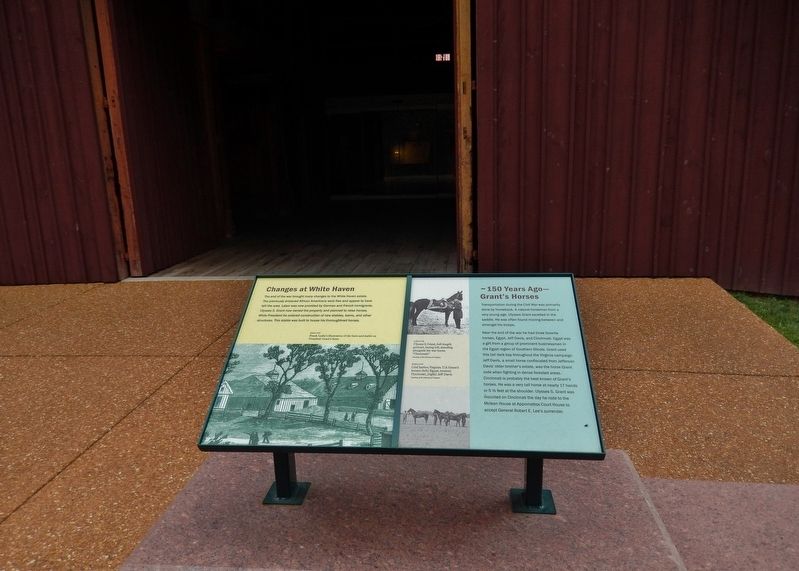 Changes at White Haven / Grants Horses Marker (<i>wide view; visitor center west doorway behind</i>) image. Click for full size.