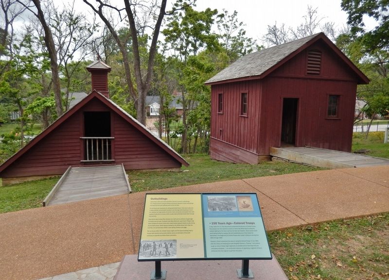 Outbuildings / Colored Troops Marker (<i>wide view; ice house left; chicken house right</i>) image. Click for full size.