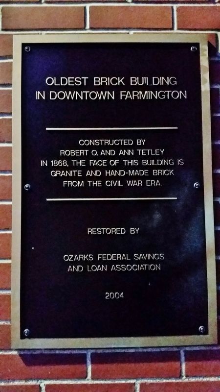 Oldest Brick Building in Downtown Farmington Marker image. Click for full size.