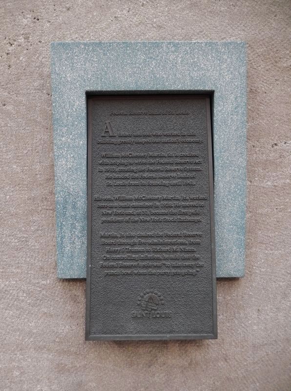 Federal Reserve Bank of St. Louis Marker image. Click for full size.