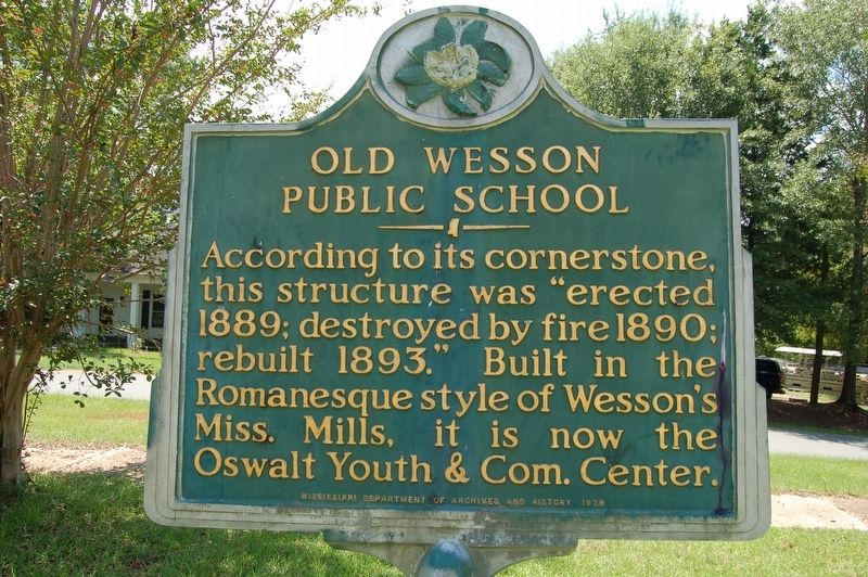 Old Wesson Public School Marker image. Click for full size.
