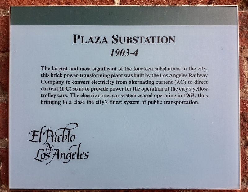 Plaza Substation Marker. Click for full size. Plaza Substation Marker image. Click for full size.