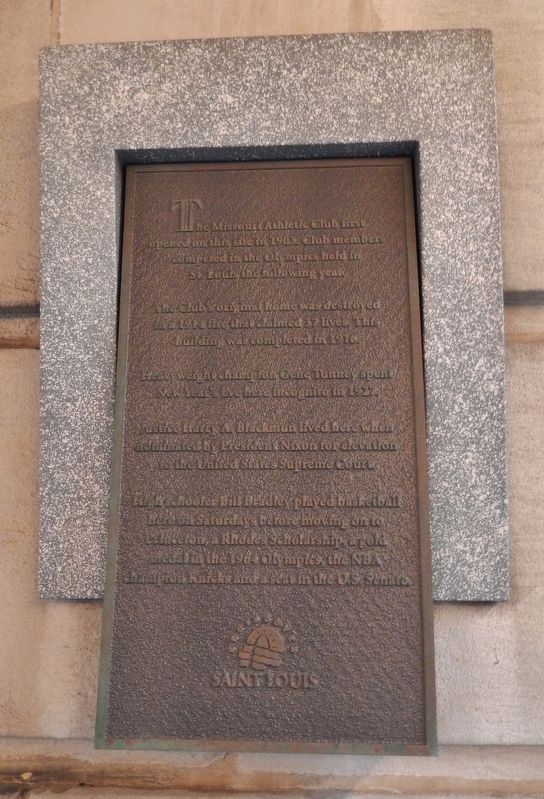 The Missouri Athletic Club Marker. Click for full size. The Missouri Athletic Club Marker image. Click for full size.
