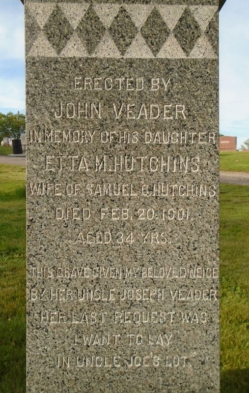 Etta M. Hutchins Marker. Click for full size. Etta M. Hutchins Marker image. Click for full size.
