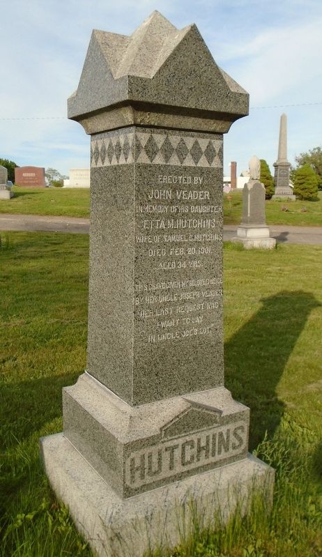 Etta M. Hutchins Marker. Click for full size. Etta M. Hutchins Marker image. Click for full size.