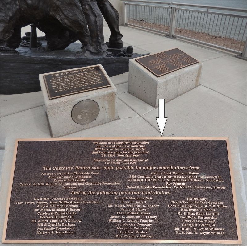 The Captains' Return Marker (<i>wide view showing adjacent dedication plaque detail</i>). Click for full size. The Captains' Return Marker (<i>wide view showing adjacent dedication plaque detail</i>) image. Click for full size.