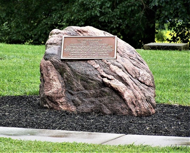 The Amish Mennonite Settlement Marker. Click for full size. The Amish Mennonite Settlement Marker image. Click for full size.