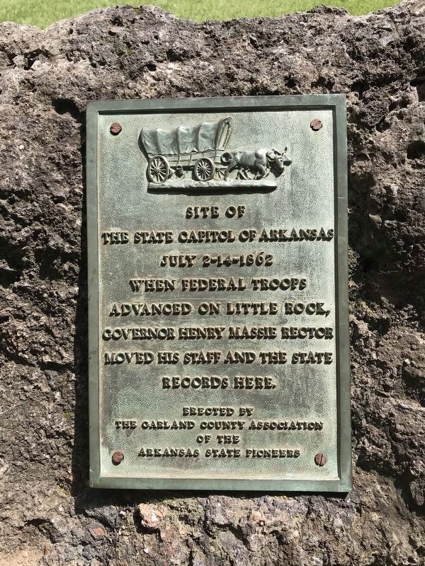 Site of State Capital of Arkansas Marker image. Click for full size.