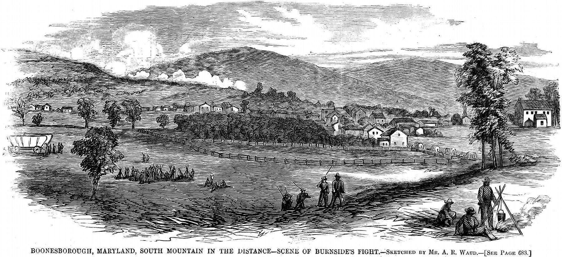Boonesborough, Maryland,<br>South Mountain in the Distance <br> Scene of Burnside's Fight image. Click for full size.