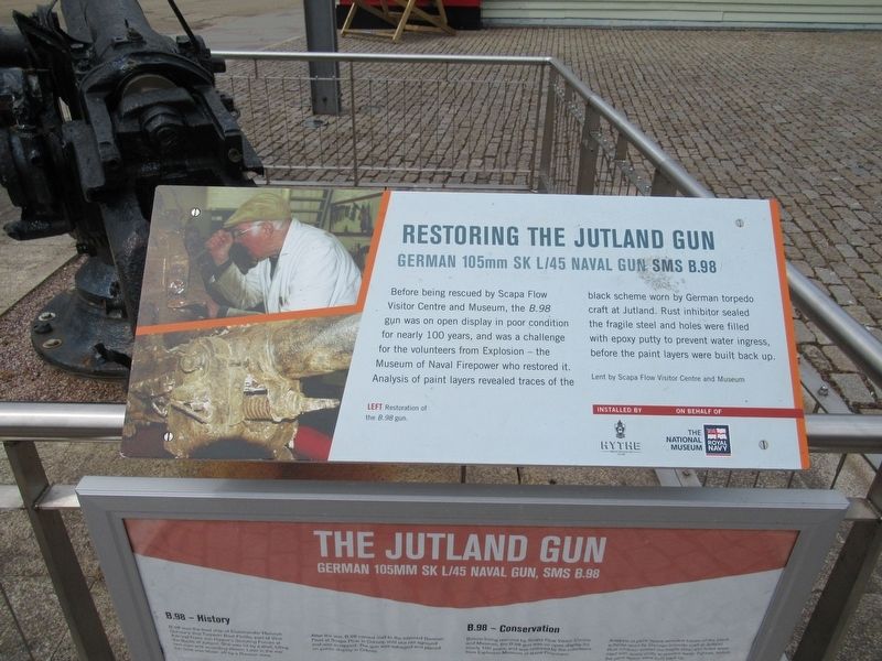 Restoring the Jutland Gun Marker image. Click for full size.