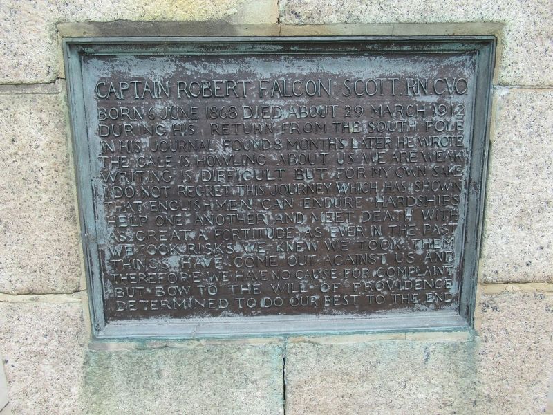 Captain Robert Falcon Scott Marker. Click for full size. Captain Robert Falcon Scott Marker image. Click for full size.