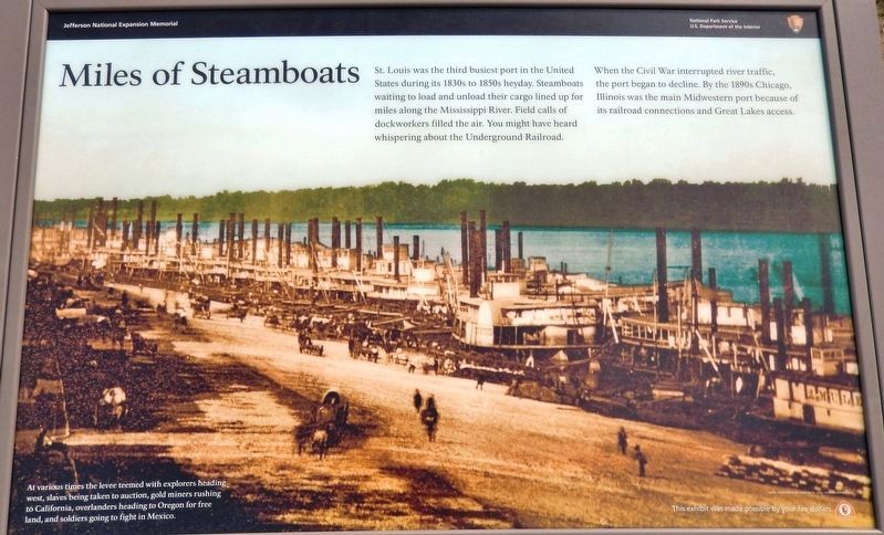 Miles of Steamboats Marker. Click for full size. Miles of Steamboats Marker image. Click for full size.
