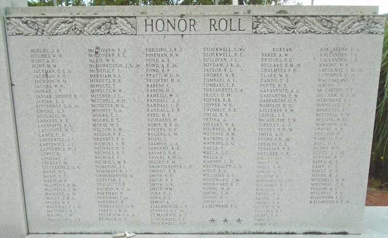 War Memorial Honor Roll image. Click for full size.