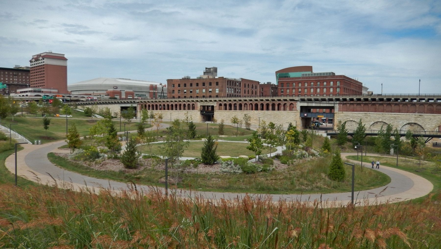 Jefferson National Expansion Memorial Park (north end) & Lacede's Landing (<i>view from marker</i>) image. Click for full size.