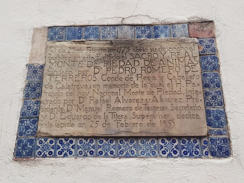First Monte de Piedad Marker image. Click for full size.