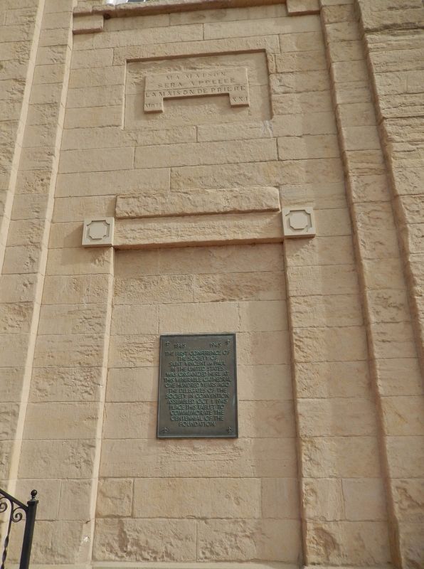 First Conference Society of Saint Vincent de Paul Marker (<i>tall view showing position on wall</i>) image. Click for full size.