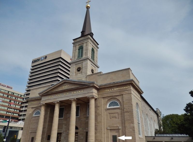 First Conference Society of Saint Vincent de Paul Marker (<i>wide view showing Cathedral front</i>) image. Click for full size.