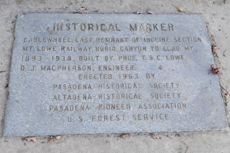 Mount Lowe Railway Marker image. Click for full size.