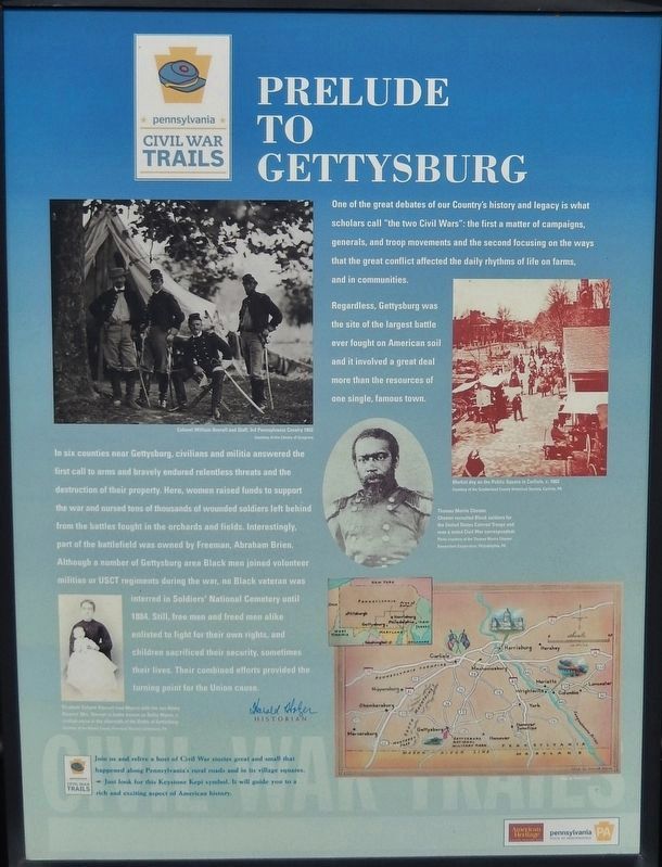Prelude to Gettysburg (<i>marker side 1</i>) image. Click for full size.