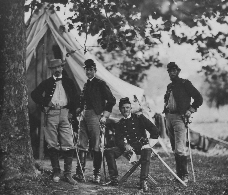 Marker detail: Colonel William Averell and Staff, 3rd Pennsylvania Cavalry 1862 image. Click for full size.