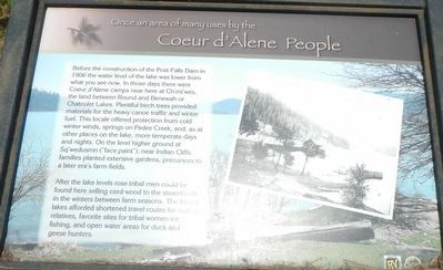 Once an area of many uses by the Coeur d'Alene People Marker image. Click for full size.